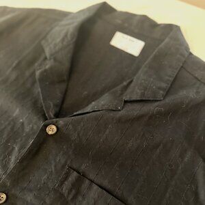 Old Navy Black Textured Camp Collar shirt